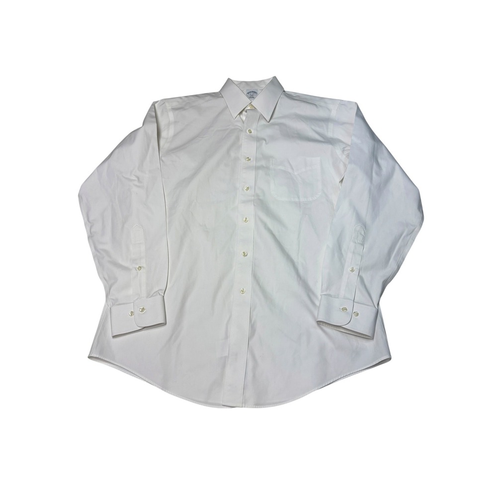 Brooks Brothers 346 Mens White Non-Iron Slim Fit Dress Shirt 16 4/5 346
